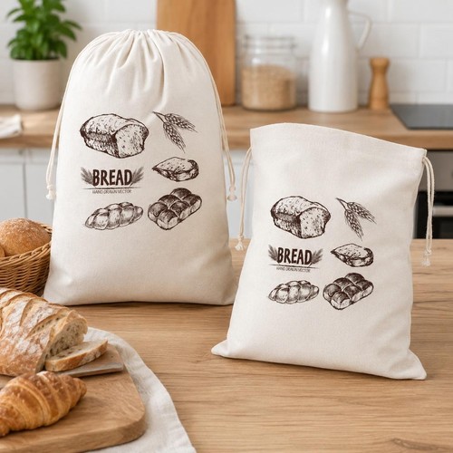 Stück leinen brotbeutel - leinen,