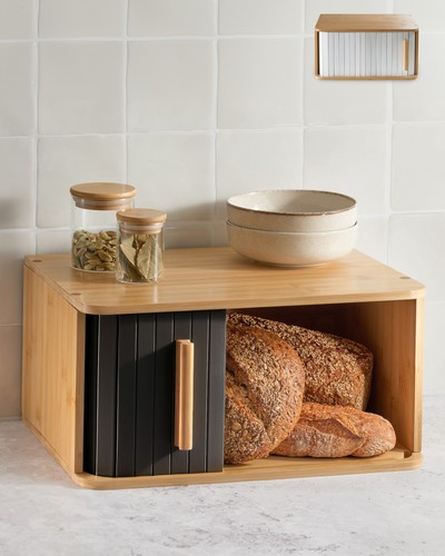 Holz roll brot - kasten, schwarz