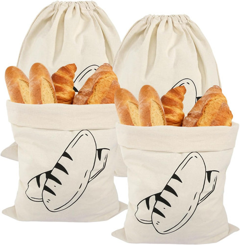 Leinenbrotbeutel set stück - leinenbrotbeutel, 4