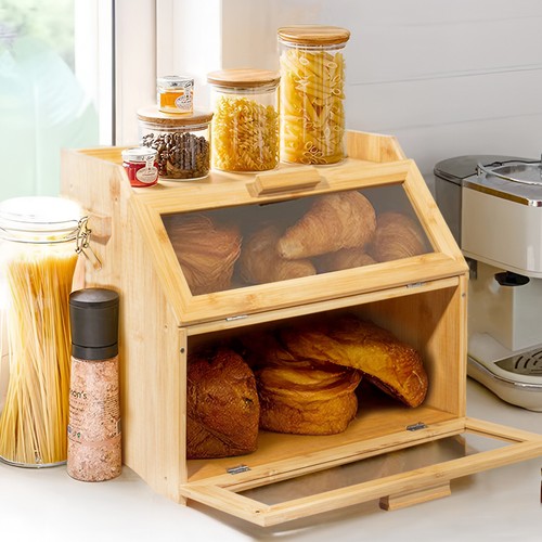 Bambus brotkasten mit - brotkasten,