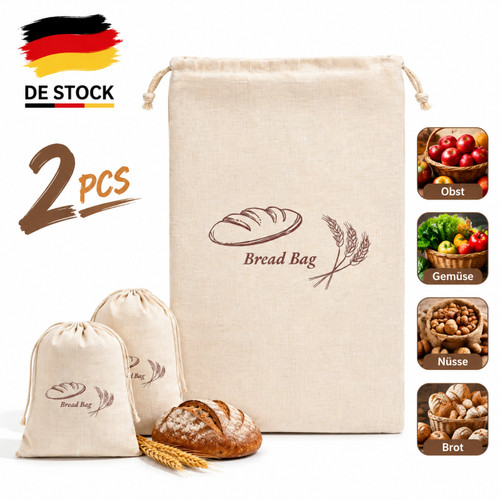 Doppellagige brotbeutel 2er - brotbeutel,